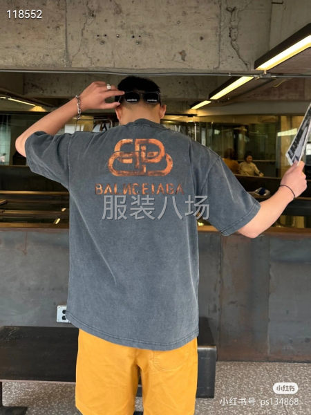 BALENCIAGA  夏季经典印花短袖  磨边做-第5张图片