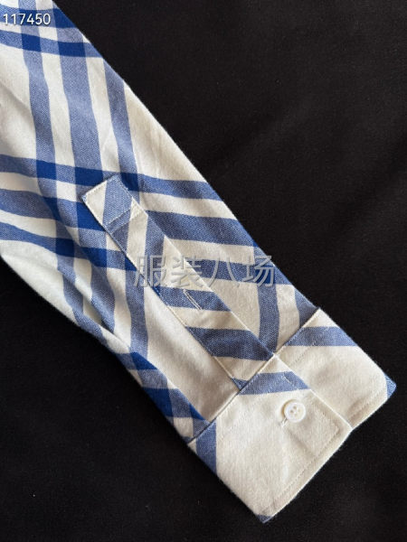 BURBERRY斜纹专柜菱形格法兰绒棉质长袖衬衣-第8张图片
