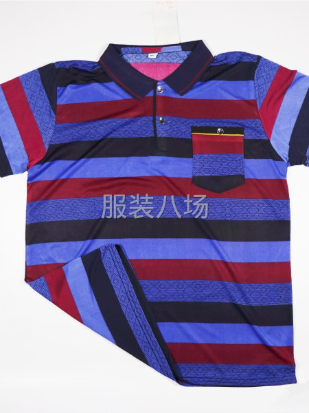 短袖冰絲翻領(lǐng)T恤（條紋款）-第3張圖片