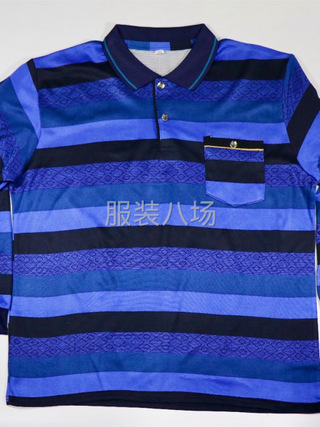 長袖親膚棉翻領(lǐng)T恤（條紋款）-第3張圖片