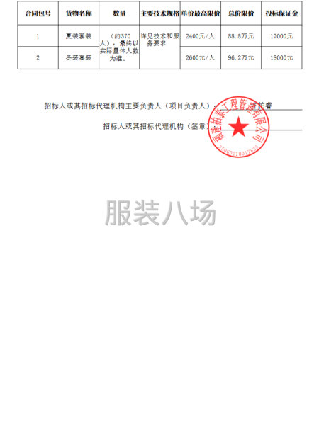 龙海农商银行关于员工制服采购项目公开招标的公告-第3张图片