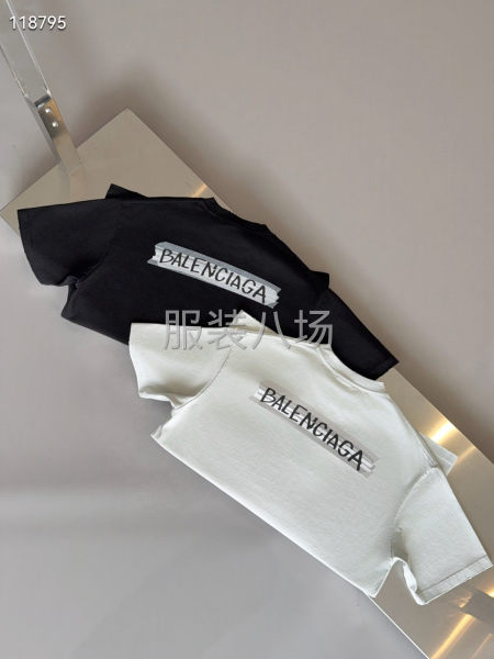 BALENCIAGA夏季新品T恤衫磨破做旧洗水-第6张图片