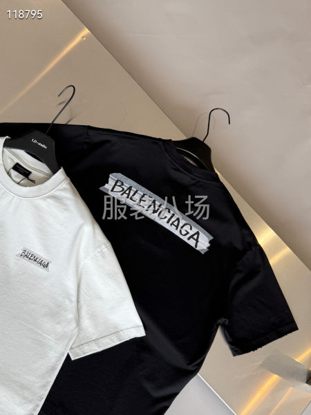 BALENCIAGA夏季新品T恤衫磨破做旧洗水-第5张图片