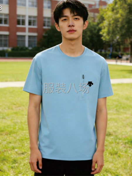 速干冰丝休闲运动短袖T恤-第4张图片