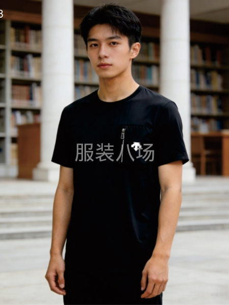 速干冰丝休闲运动短袖T恤-第3张图片