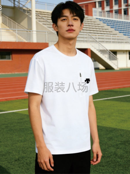 速干冰丝休闲运动短袖T恤-第2张图片