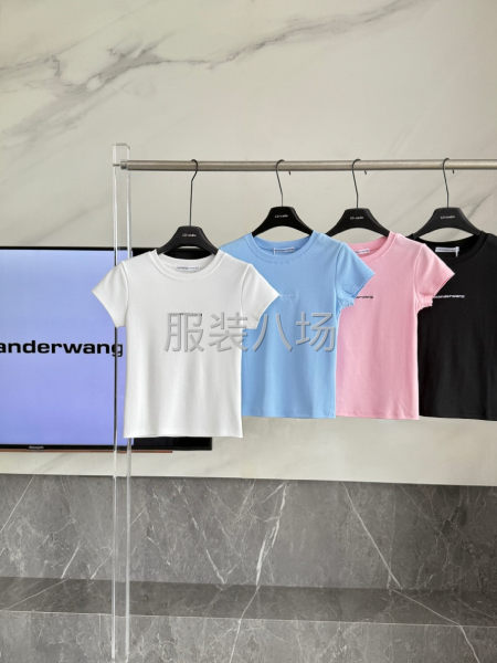 大王新款高弹罗纹棉 刺绣女装经典短袖-第1张图片