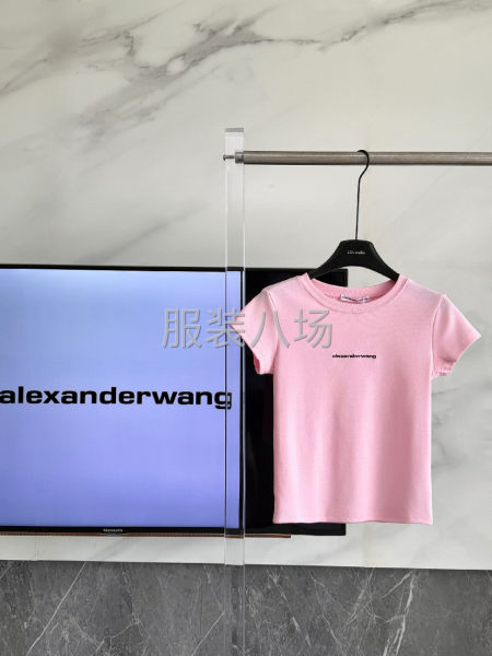 大王新款高弹罗纹棉 刺绣女装经典短袖-第5张图片