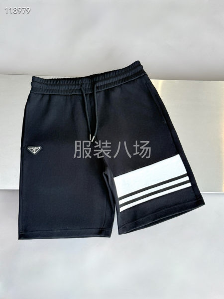 PARDA男款五分针织休闲裤拼接印花经典-第8张图片