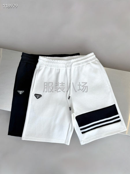 PARDA男款五分针织休闲裤拼接印花经典-第5张图片