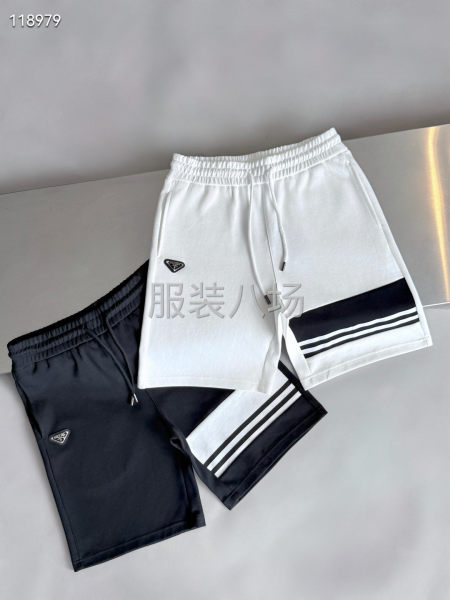 PARDA男款五分针织休闲裤拼接印花经典-第6张图片