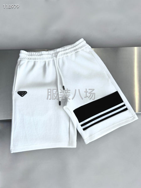 PARDA男款五分针织休闲裤拼接印花经典-第9张图片