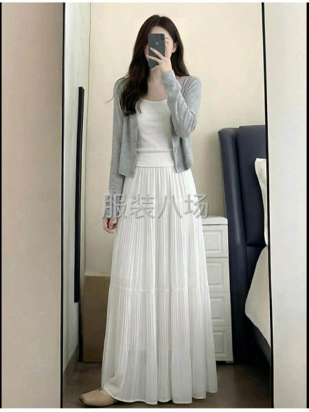 2026新款高腰仙女蛋糕裙小个子a字雪纺大摆裙-第4张图片