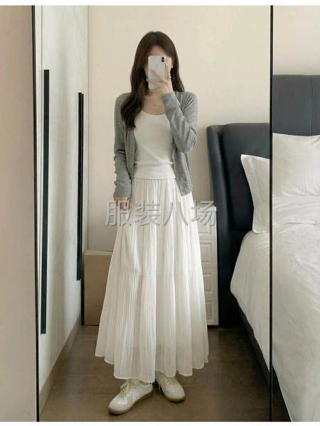 2026新款高腰仙女蛋糕裙小个子a字雪纺大摆裙-第8张图片