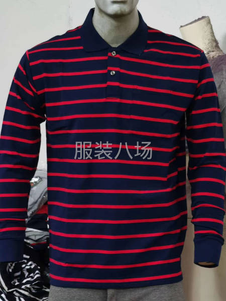 中老年爸爸款条纹长袖T恤 舒适耐穿-第2张图片