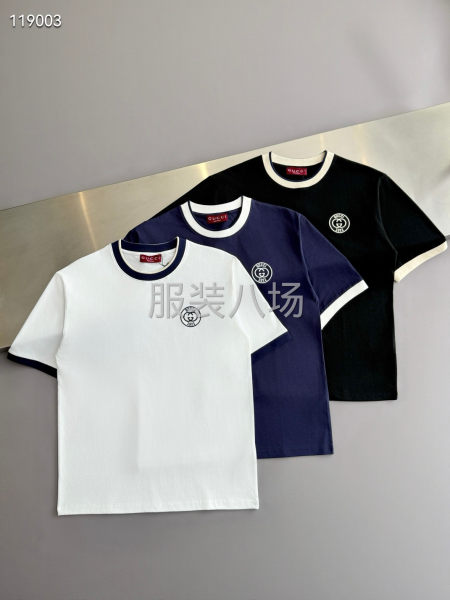 新版情侣款圆领棉质短袖T恤撞色-第7张图片