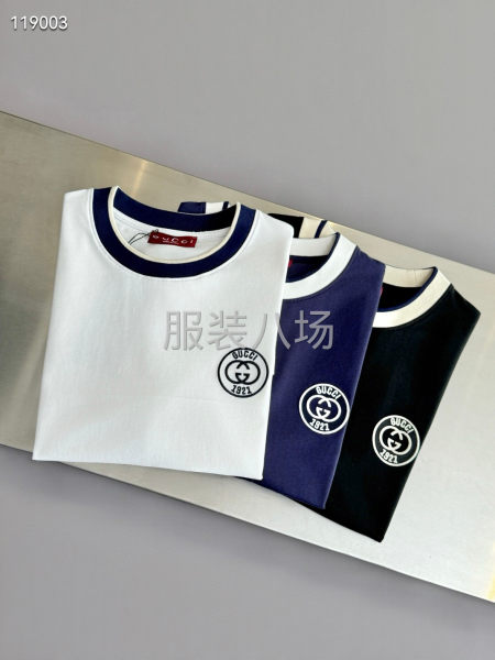 新版情侣款圆领棉质短袖T恤撞色-第9张图片