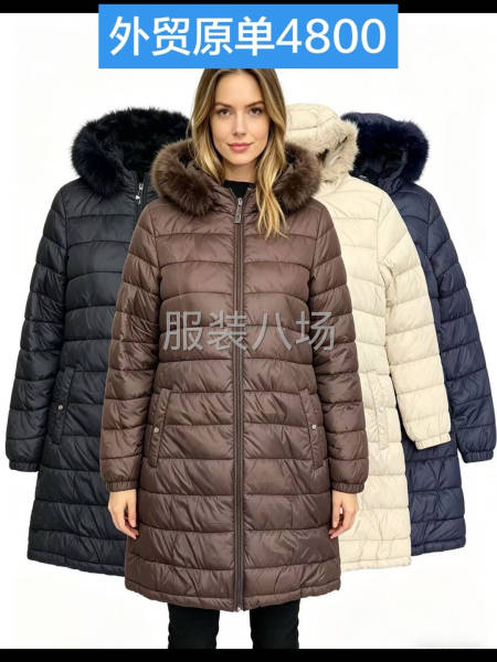 4800件长款欧美原单女装棉衣处理，装箱-第1张图片