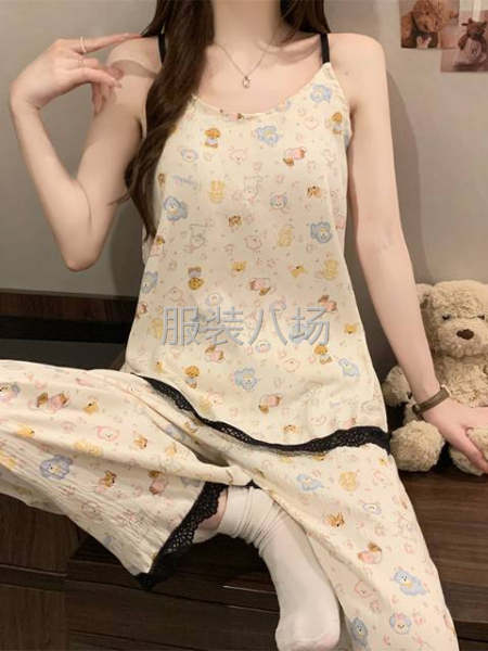 睡衣吊带九分裤印花23个花样-第9张图片