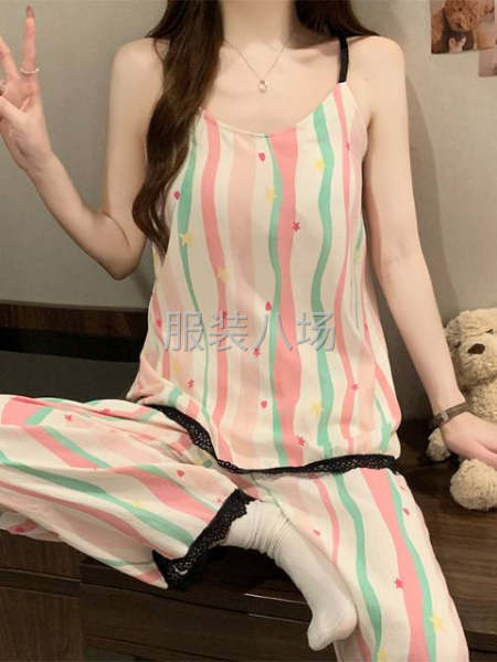 睡衣吊带九分裤印花23个花样-第4张图片