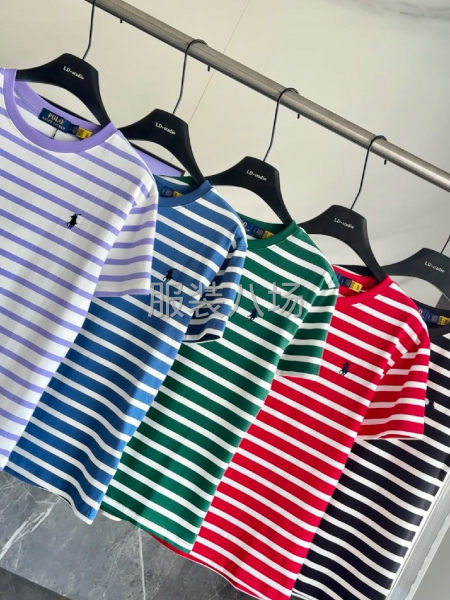 女款间条T恤衫刺绣-第2张图片