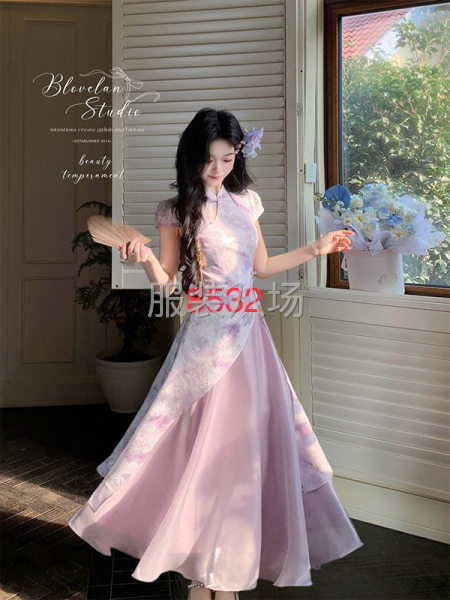 四大片改良款旗袍、宠物服装、款式简单易上手-第3张图片