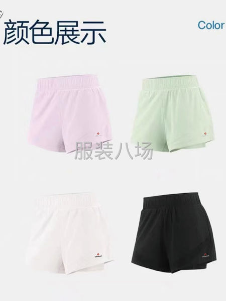 夏季高腰假两件穿短裤健身速干宽松-第6张图片