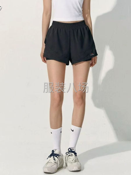 夏季高腰假两件穿短裤健身速干宽松-第4张图片