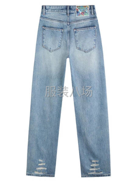 破洞直筒牛仔裤-第5张图片