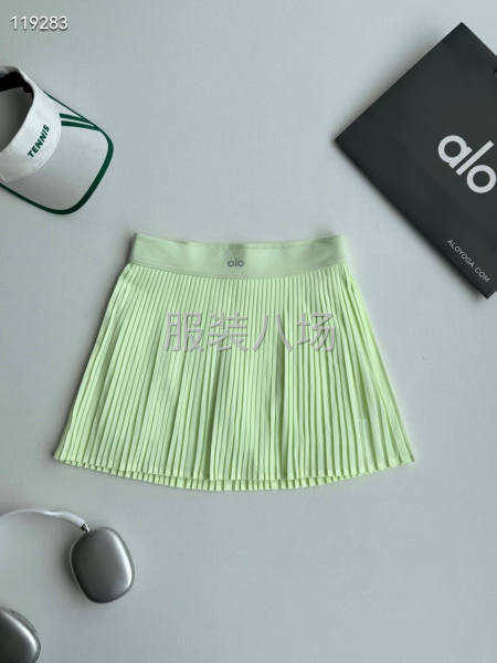女款alo褶皱裙子面褶皱梭织四面高弹内里打-第4张图片
