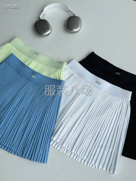 女款alo褶皱裙子面褶皱梭织四面高弹内里打-第2张图片