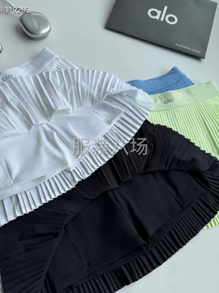 女款alo褶皱裙子面褶皱梭织四面高弹内里打-第8张图片