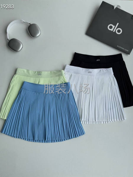 女款alo褶皱裙子面褶皱梭织四面高弹内里打-第1张图片