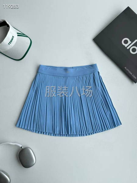 女款alo褶皱裙子面褶皱梭织四面高弹内里打-第5张图片