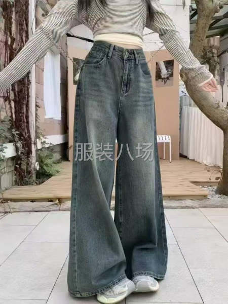 阔腿牛仔女裤没弹力-第1张图片