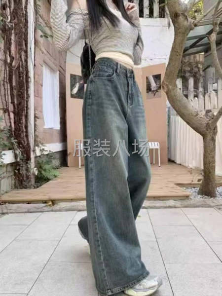 阔腿牛仔女裤没弹力-第2张图片