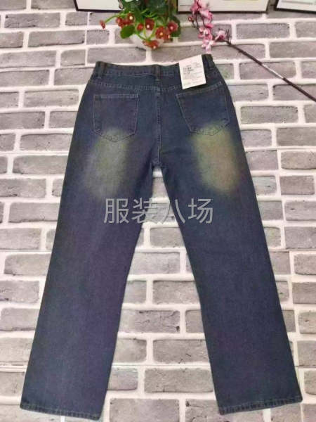 水洗渐变藏青色男款直筒牛仔裤-第6张图片