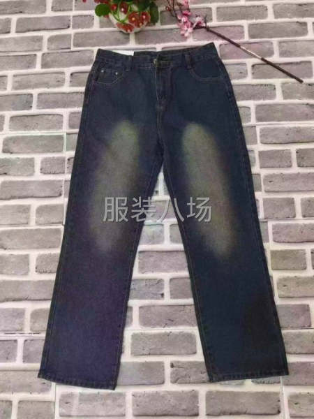 水洗渐变藏青色男款直筒牛仔裤-第5张图片