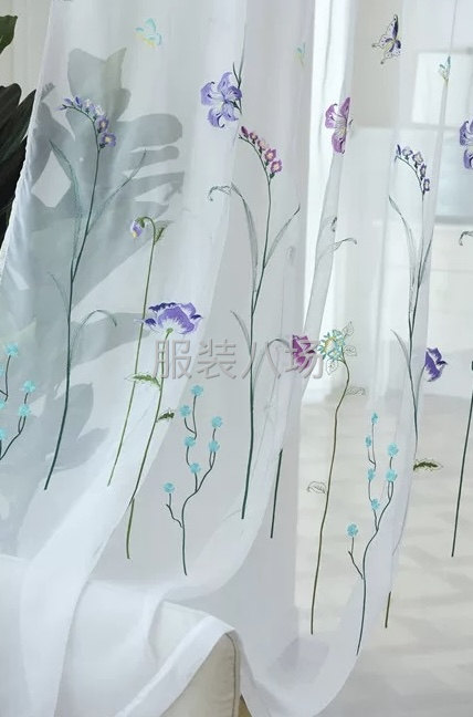 专业刺绣窗帘，窗纱.服装.围巾.绳绣等各种刺绣.可来样订做.-第1张图片