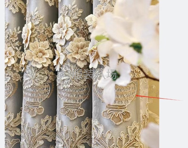 专业刺绣窗帘，窗纱.服装.围巾.绳绣等各种刺绣.可来样订做.-第3张图片