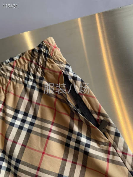 女装 格纹三分裤 纯棉梭-第5张图片