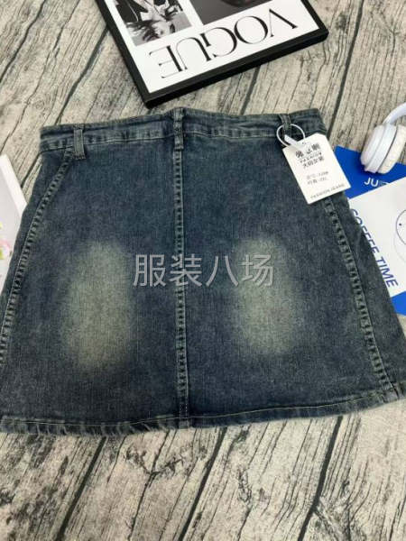 弹力牛仔短裙大码胖mm设计感女美式复古辣妹a字-第8张图片