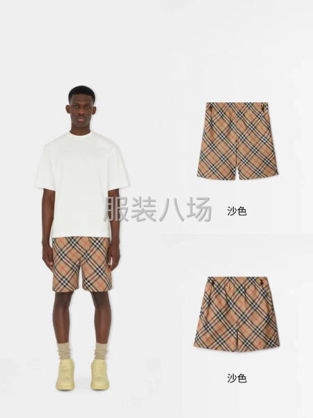 BUR*RRY 男装 格纹五分裤纯棉梭-第9张图片