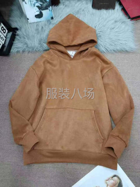 重磅鸡皮绒加绒连帽卫衣男秋冬潮牌cleanfit外套-第1张图片