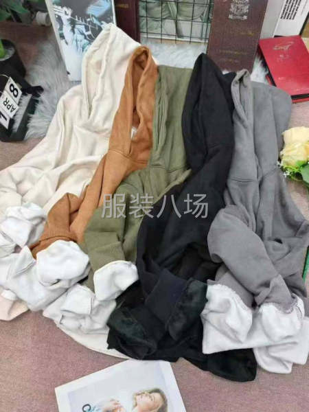 重磅鸡皮绒加绒连帽卫衣男秋冬潮牌cleanfit外套-第7张图片