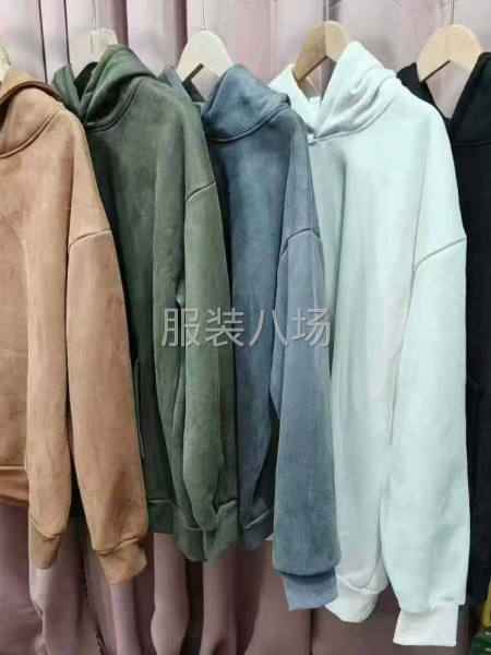重磅鸡皮绒加绒连帽卫衣男秋冬潮牌cleanfit外套-第9张图片