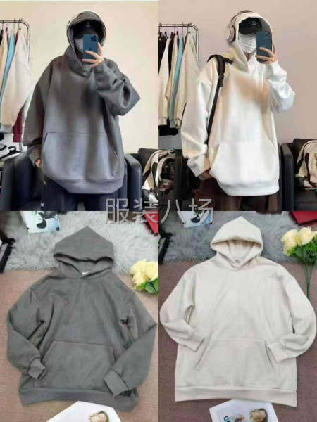 重磅鸡皮绒加绒连帽卫衣男秋冬潮牌cleanfit外套-第6张图片