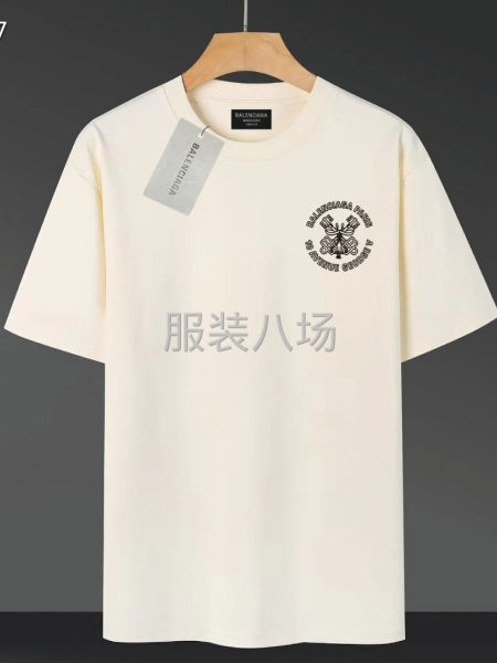 圆领短袖T恤衫宽松版型男女同款 后领锁链底全包肩-第4张图片