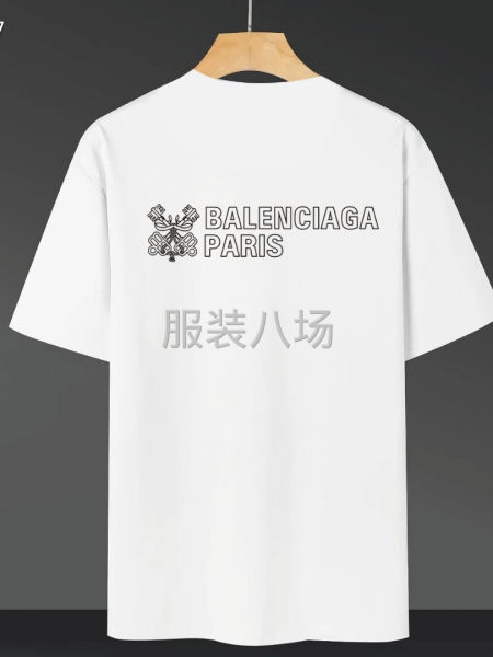 圆领短袖T恤衫宽松版型男女同款 后领锁链底全包肩-第6张图片