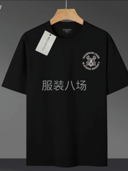 圆领短袖T恤衫宽松版型男女同款 后领锁链底全包肩-第2张图片